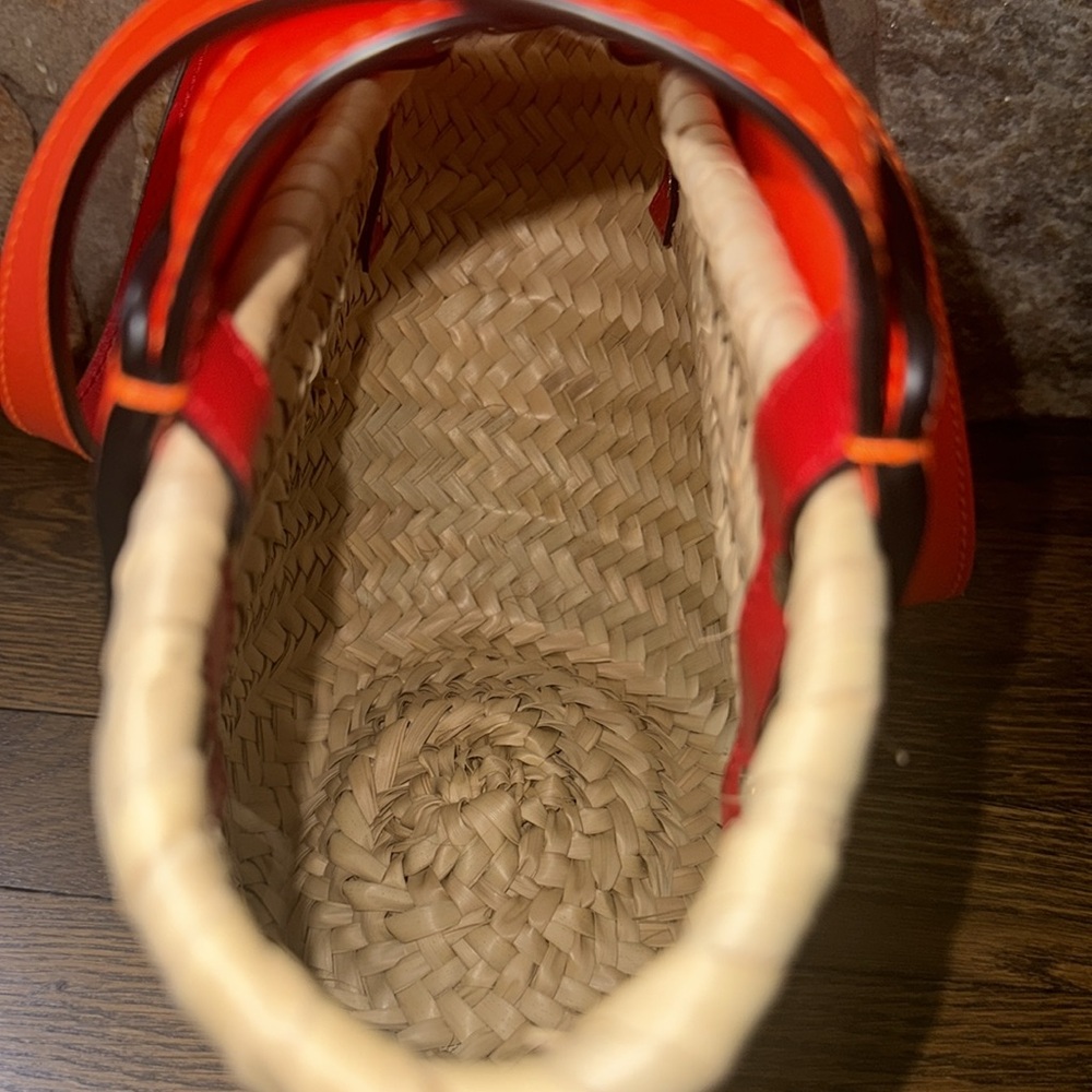 Christian Louboutin Orange and Tan Woven Bag Straw Tote authentic COA INCLUDED - Picture 16 of 16
